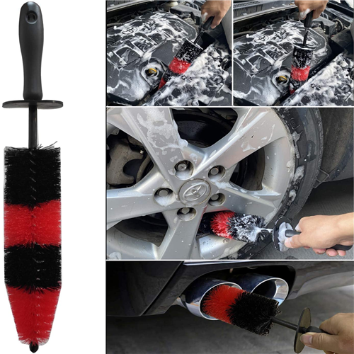 Car wheel cleaning brush