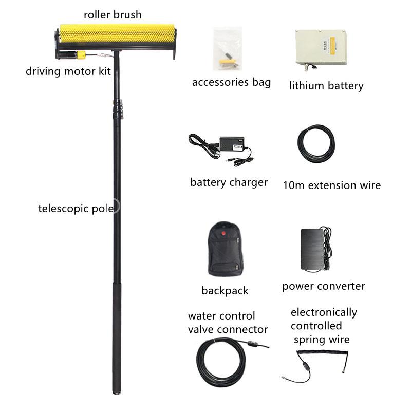 Dual Power Solar Panel Cleaning Roller Brush