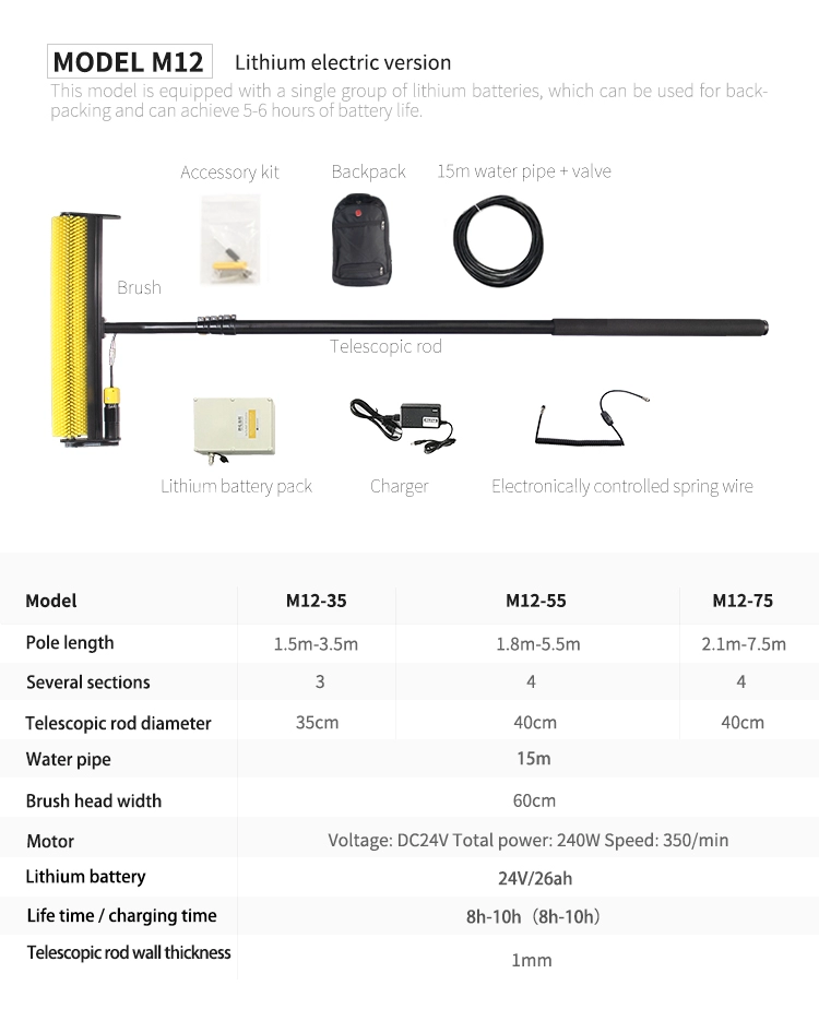 cleaning brush for solar panel