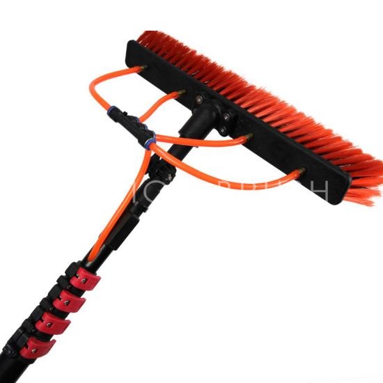 20ft-60ft Hand-held solar panel and window cleaning brush with aluminum pole 