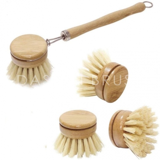Natural Bristle Pot Pan Cleaning Brush